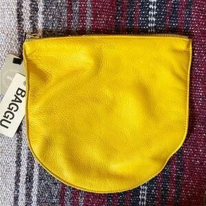 Baggu Yellow Leather Pouch